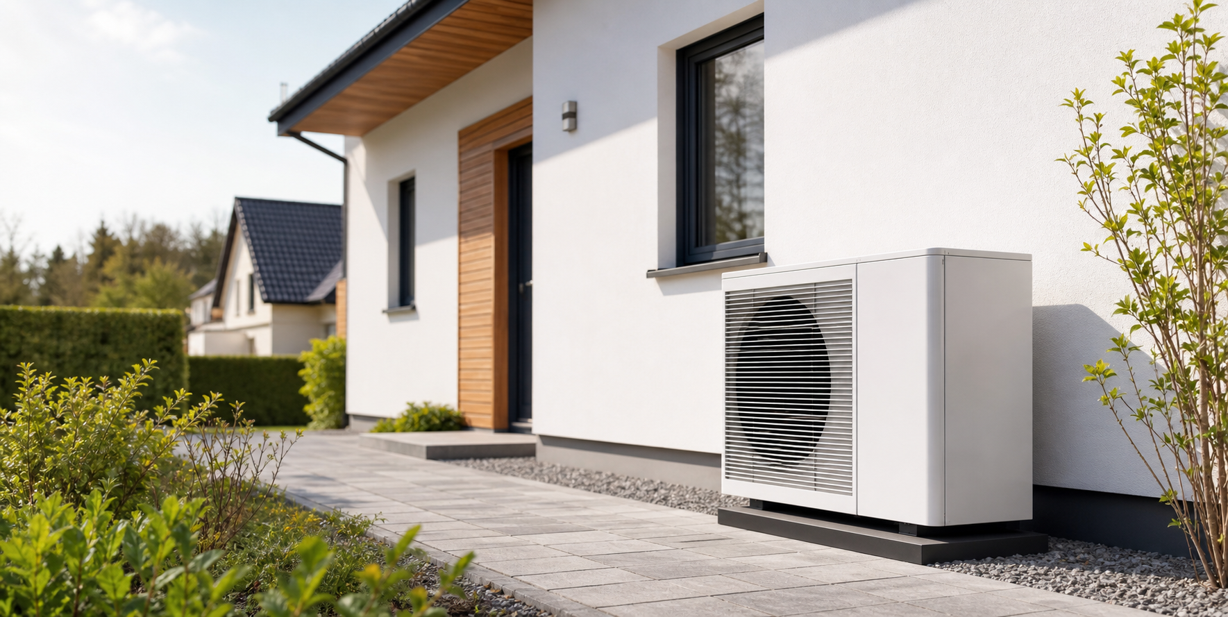 Viessmann Wärmepumpe im Garten